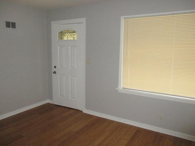 entryway featuring dark wood-type flooring