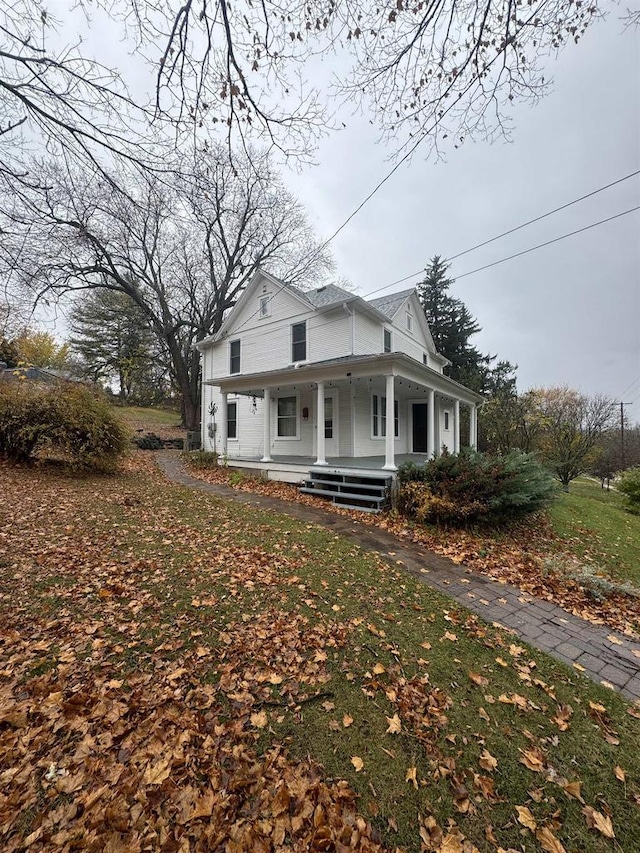 view of front of home with covered porch