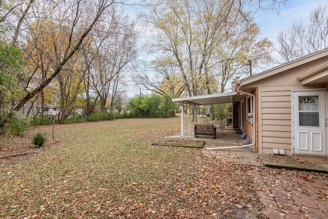 view of yard with a patio area