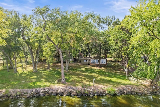 W11384 Bay Dr, Lodi, WI 53555 - rear view of property featuring a yard