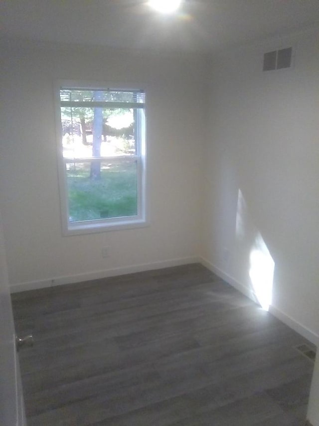 empty room featuring dark hardwood / wood-style floors