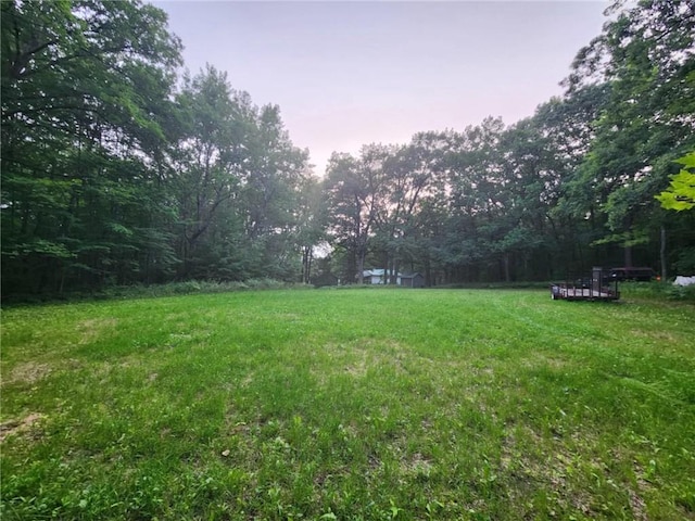 view of yard at dusk