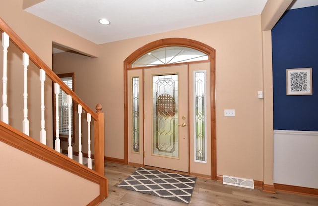 entryway featuring hardwood / wood-style floors