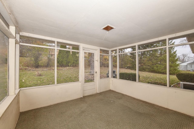 view of unfurnished sunroom