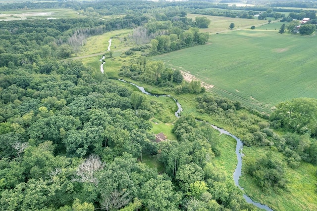 drone / aerial view with a rural view