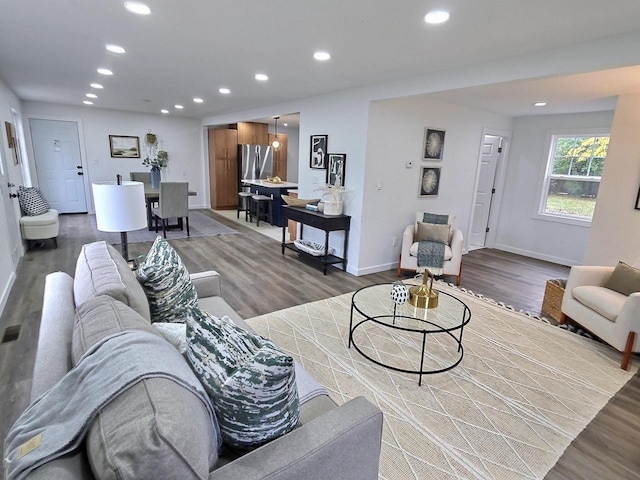 living room featuring hardwood / wood-style flooring