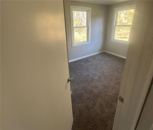 carpeted spare room featuring plenty of natural light