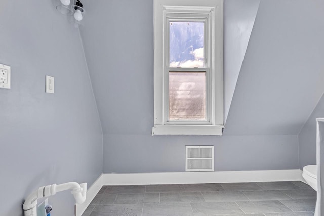 additional living space featuring lofted ceiling