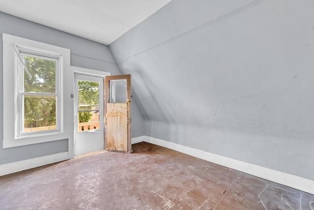 bonus room with lofted ceiling