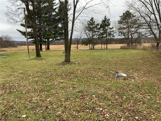 view of yard with a rural view