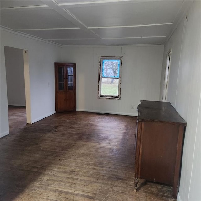 empty room featuring dark wood-type flooring