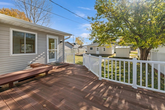 deck with a storage unit