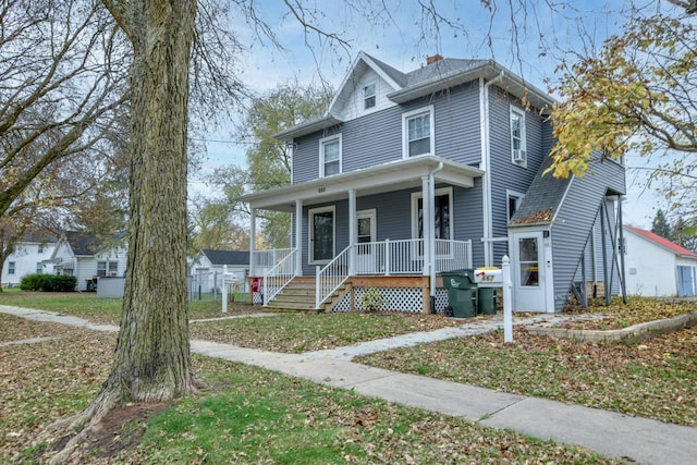 view of front of house featuring covered porch