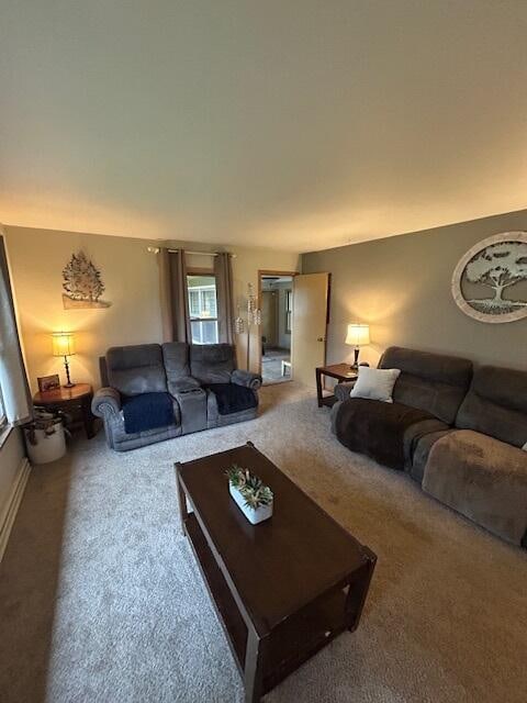 living room with carpet floors