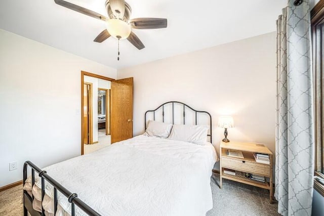 bedroom with carpet and ceiling fan