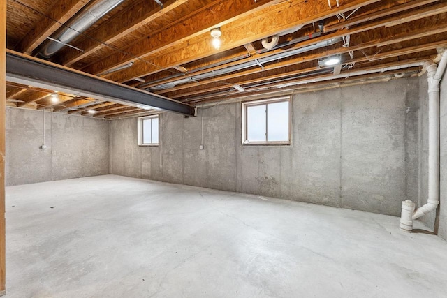 basement with plenty of natural light