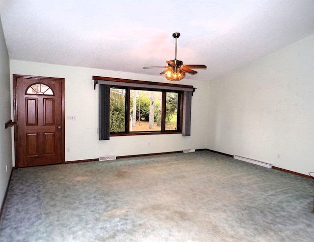 701 S Adams St, Thorp, WI 54771 - carpeted entrance foyer with ceiling fan and baseboards
