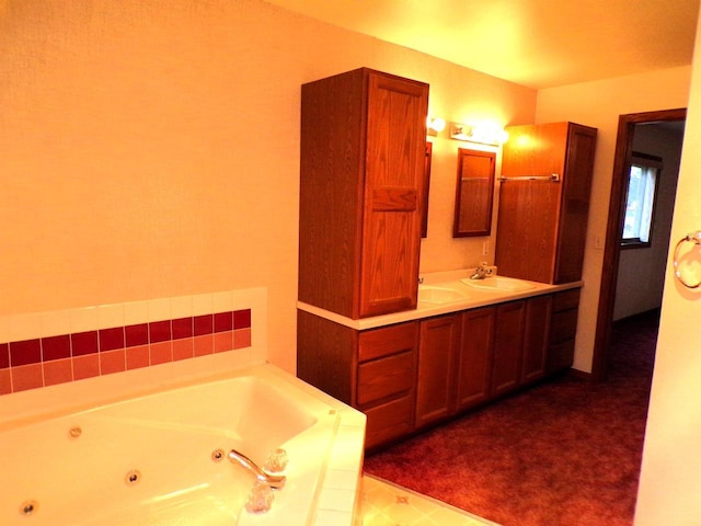 701 S Adams St, Thorp, WI 54771 - full bath with a tub with jets and double vanity