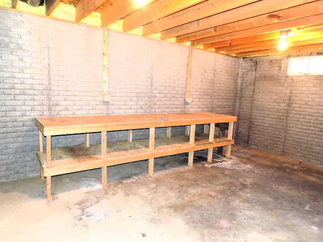 701 S Adams St, Thorp, WI 54771 - below grade area with brick wall