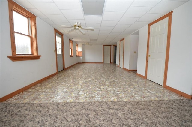 spare room featuring ceiling fan