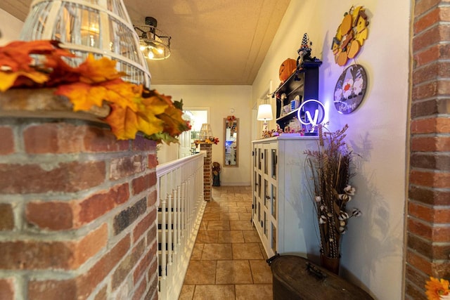 hallway featuring a textured ceiling