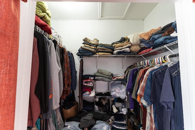 view of walk in closet