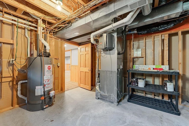 E7498 Mill Rd, Spring Green, WI 53588 - unfinished basement with water heater and heating unit