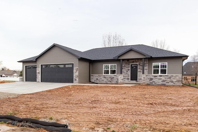 view of front of home with a garage