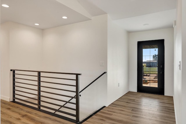 entrance foyer featuring hardwood / wood-style flooring