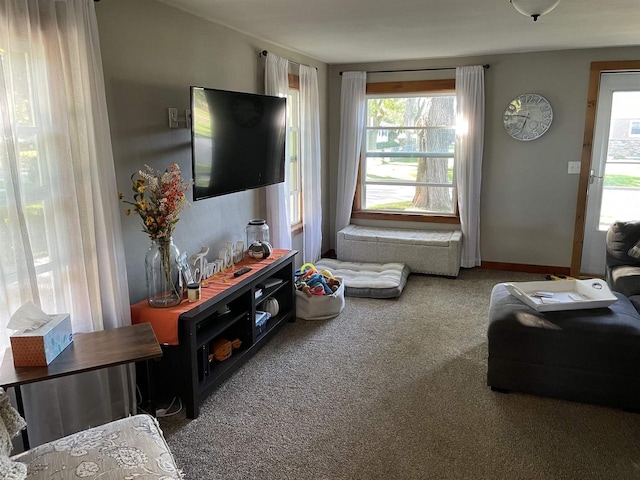 view of carpeted living room