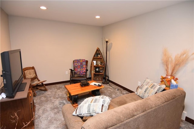 sitting room with carpet