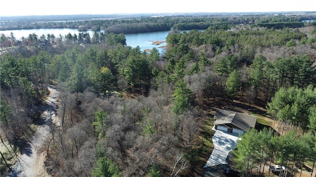 2343 11 1/4 Ave, Cameron, WI 54822 - aerial view of property and surrounding area featuring a large body of water and a heavily wooded area