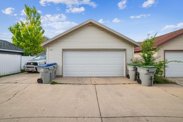 view of garage