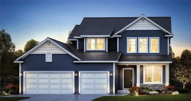 view of front of home featuring a garage