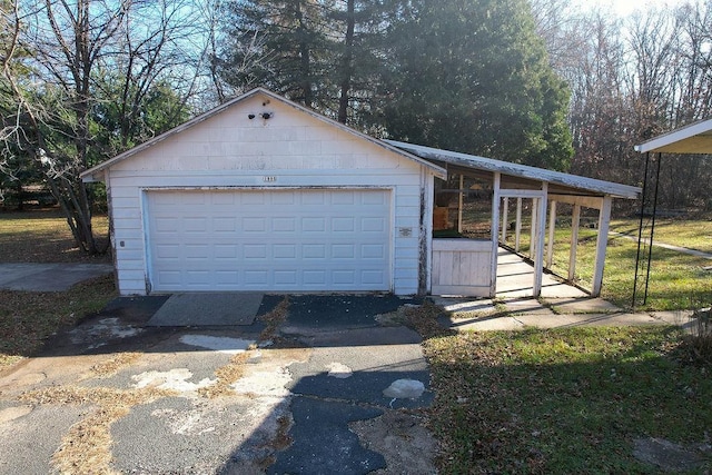 view of garage