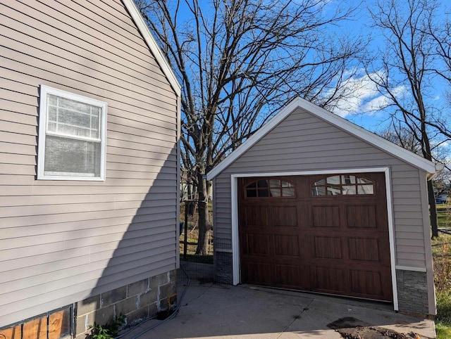 view of garage