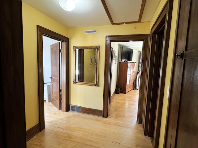 hall featuring light hardwood / wood-style floors