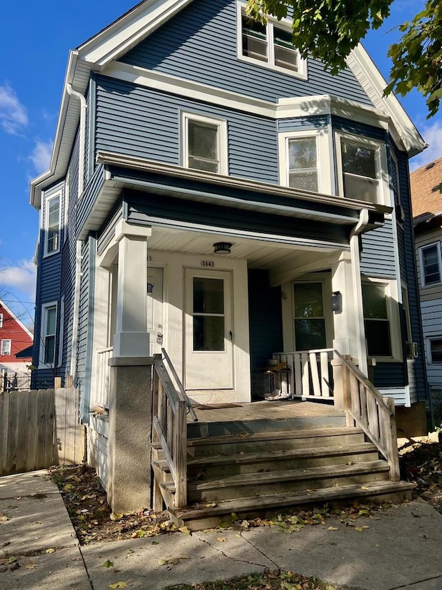 view of front facade with a porch