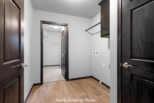 interior space with light hardwood / wood-style flooring