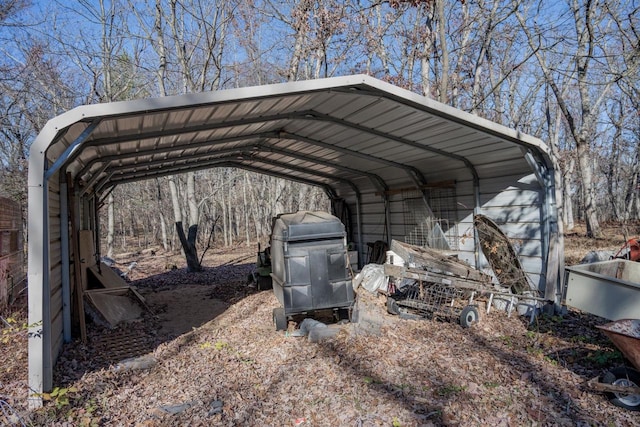 view of parking with a carport