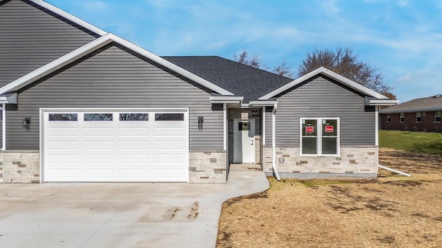 view of front of house with a garage