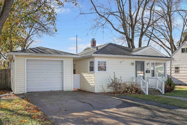 single story home with a garage