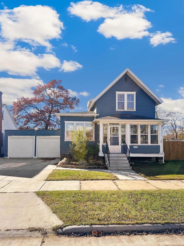 view of front of property featuring a garage