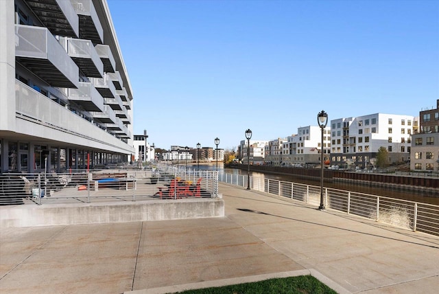 view of home's community featuring a water view