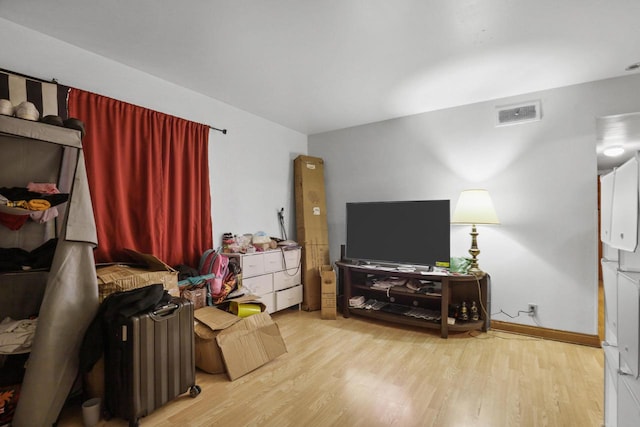 living room with light wood-type flooring