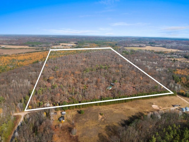 drone / aerial view with a rural view