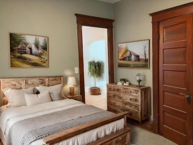 bedroom featuring dark hardwood / wood-style floors