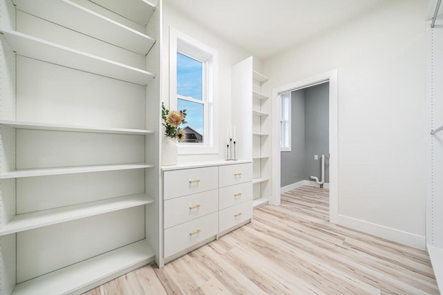 walk in closet featuring light wood-type flooring