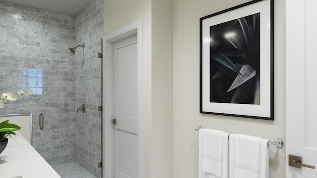 1718 N River Cir, River Hills, WI 53217 - bathroom featuring a stall shower and radiator