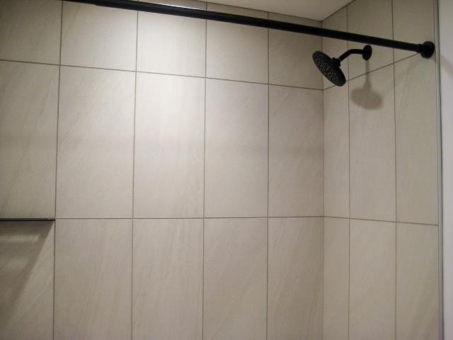 interior details with tiled shower